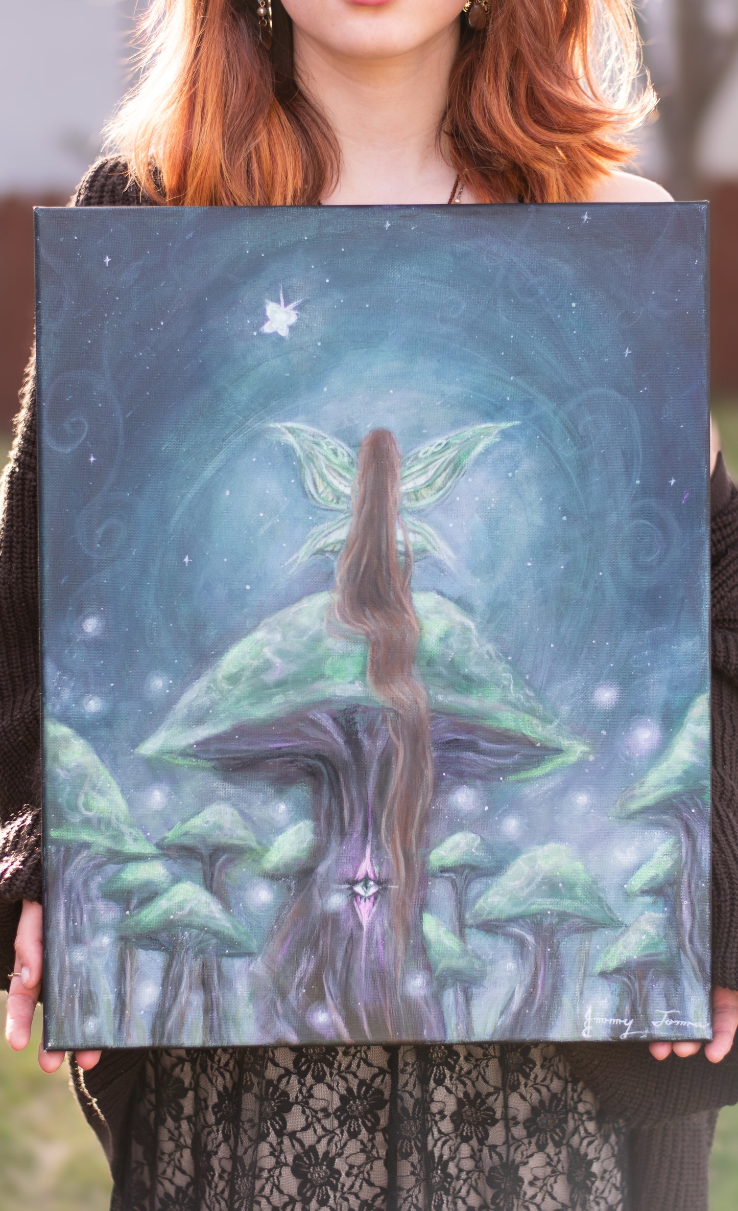 Toadstool Guardian Original Painting