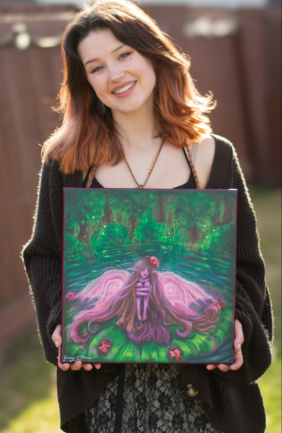She Who Speaks Ladybug Original Painting