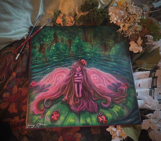 She Who Speaks Ladybug Original Painting